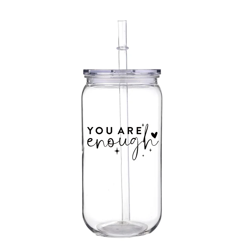 Черные буквы с узором 16 унций печатная чашка для домашних животных соломой