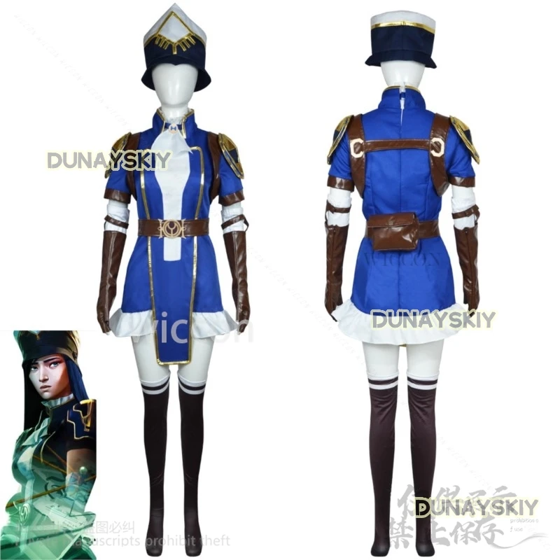 Кейтлин Кирамман Косплей Аниме Игра Ло Шериф Пилтовера Костюм Хэллоуин