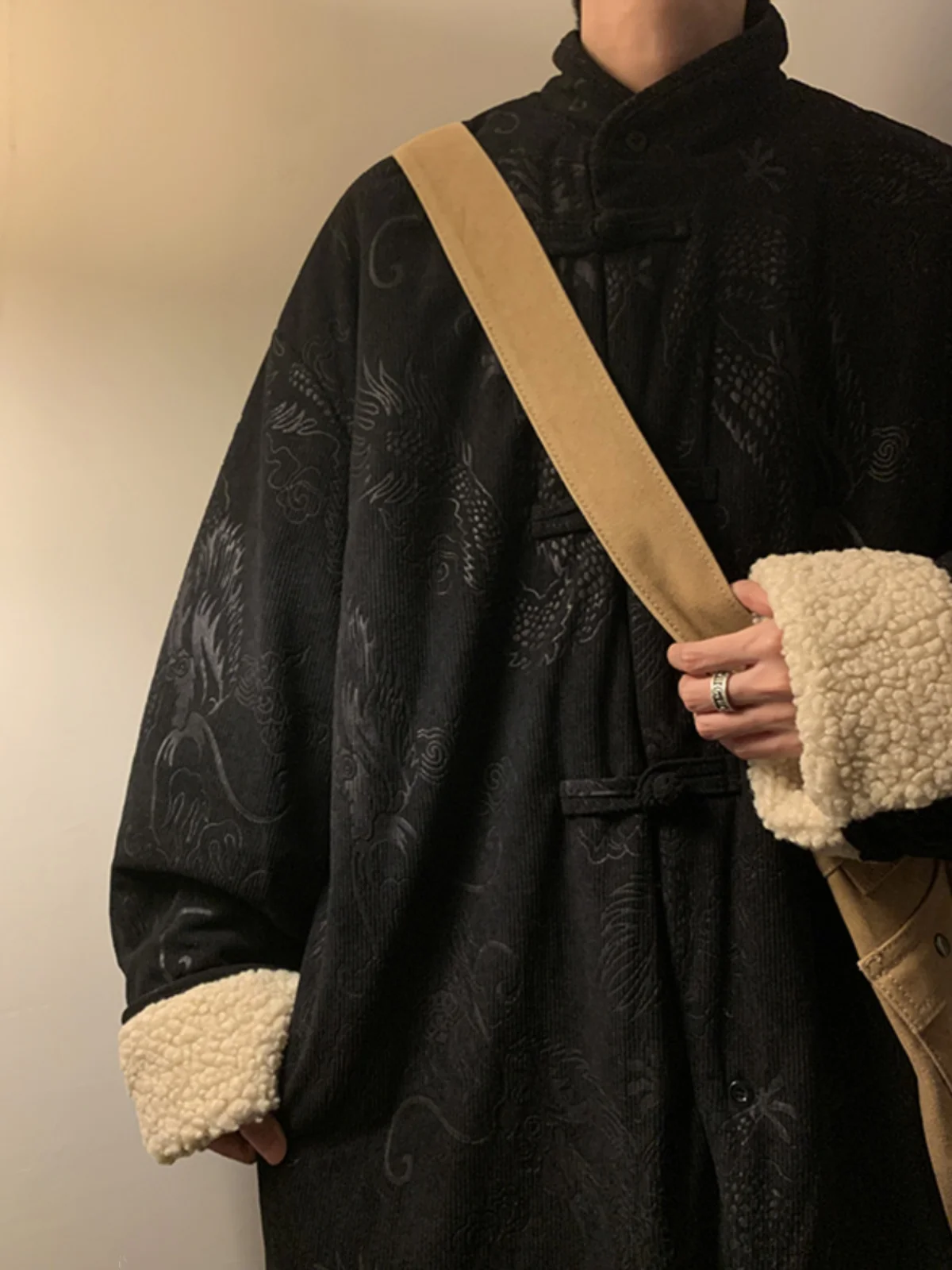 Вельветовая новая китайская верхняя одежда в национальном стиле мужская