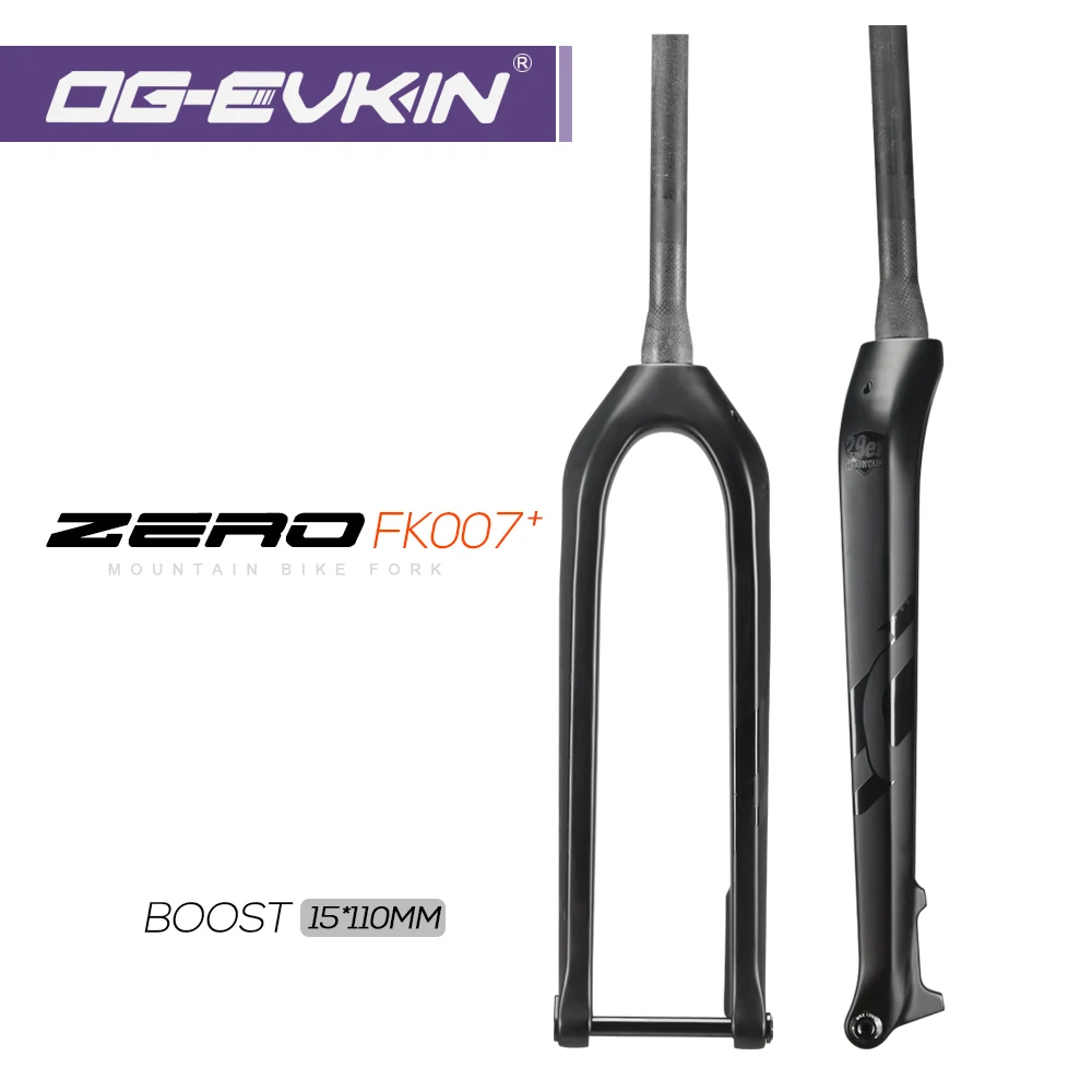 

OG-EVKIN FK007 29er Carbon Fork MTB Bicycle Front Fork XC 1-1/8"-1-1/2" Mountain Bike Rigid Forks Thru Axle 15x110mm 28.6