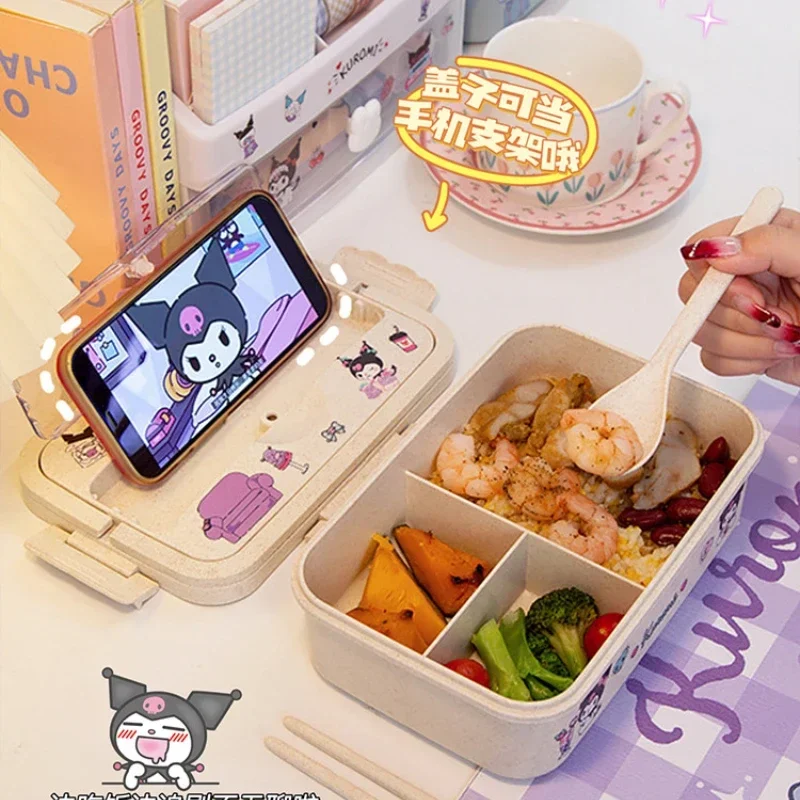 Sanrio Kuromi My Melody Ланч-бокс Cinnamoroll Студенческое отделение Экологичная коробка для