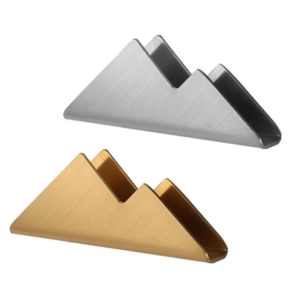 

Peak Shape Nordic Style Stainless Steel Desktop Storage Business Card Holder Cards Holder Memo Clip Holder Display Stander