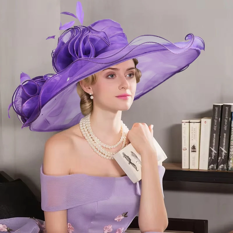 Женские шляпы для церкви 2024 роскошные британские топы элегантные женские