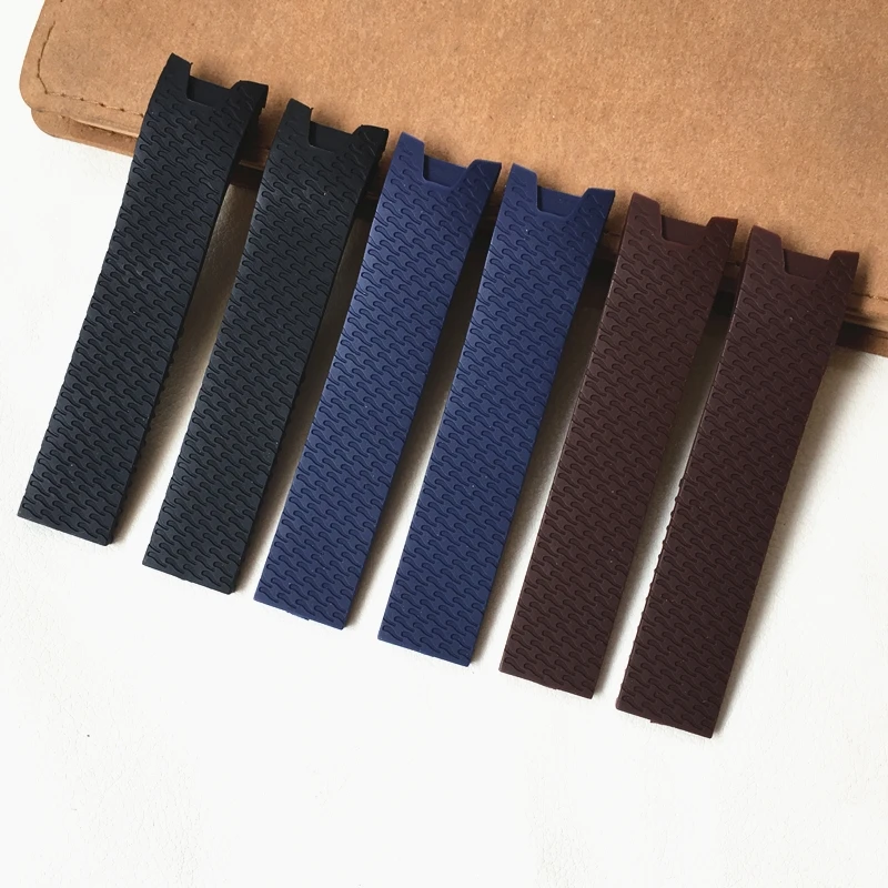 

20mm Woman Black Brown Blue Waterproof Silicone Rubber Wrist Watch Band Strap Replacement For Ulysse Nardin Watch Lady
