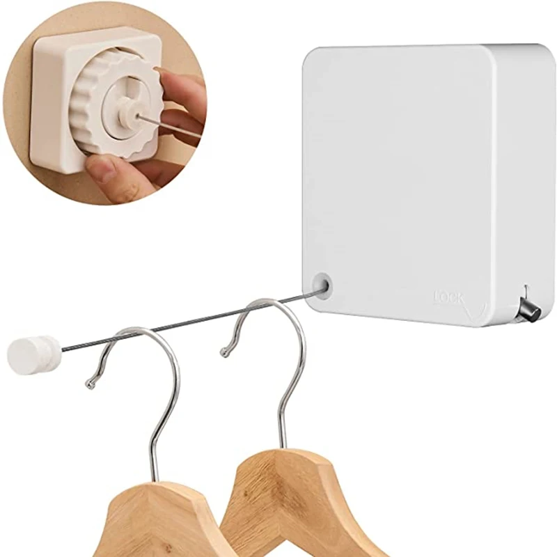 

4.8M Retractable Clothesline Wall-mounted indoor Outdoor Washing Clothes Hanger Laundry Drying Balcony Invisible Drying Lines