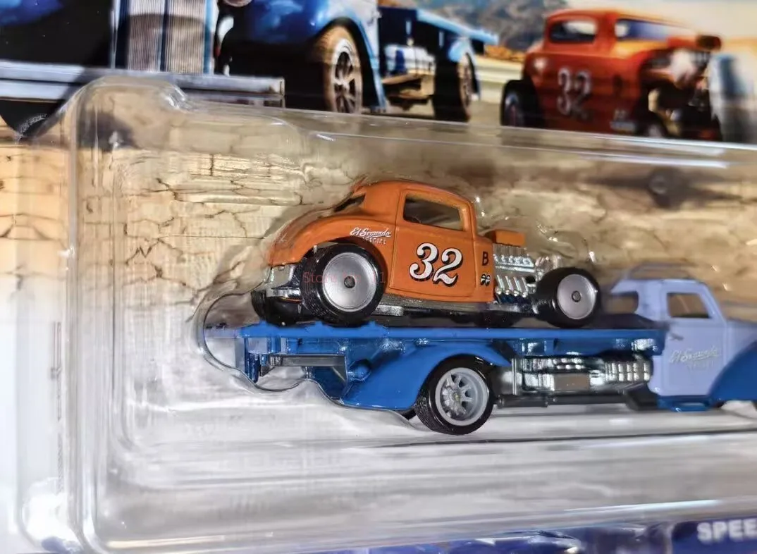 Фото Коллекционные модели автомобилей Hot Wheels Premium Team Transport 32 Ford & Speed Waze, масштаб 1/64, литые под давлением, FLF56, коллекционные игрушки Car Culture №5