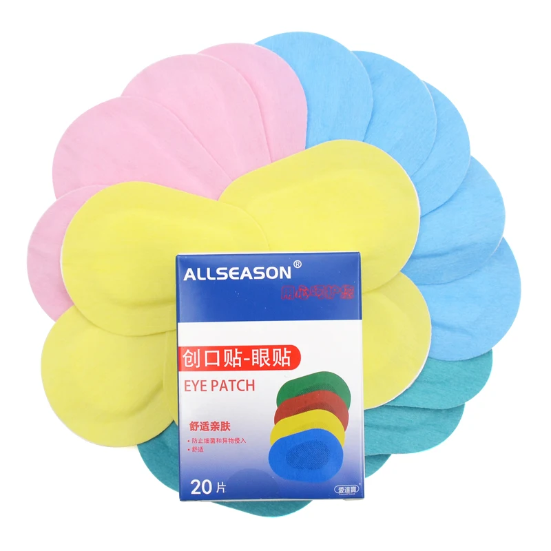 

20Pcs/Pack 5.8cm*8cm Colorful Breathable Eye Patch Band Aid Medical Sterile Eye Pad Adhesive Bandages First Aid Kit Drop ship