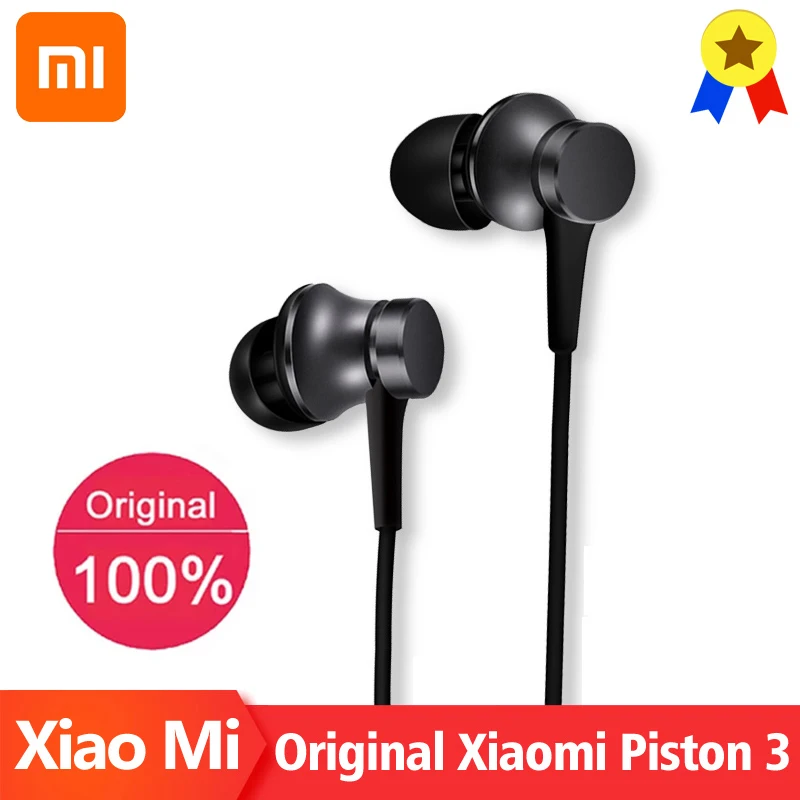 

Original Xiaomi Piston Fresh version Earphone 3.5mm Standard plug Earphone HD Mic Wired headset For Xiaomi huawei Redmi phones