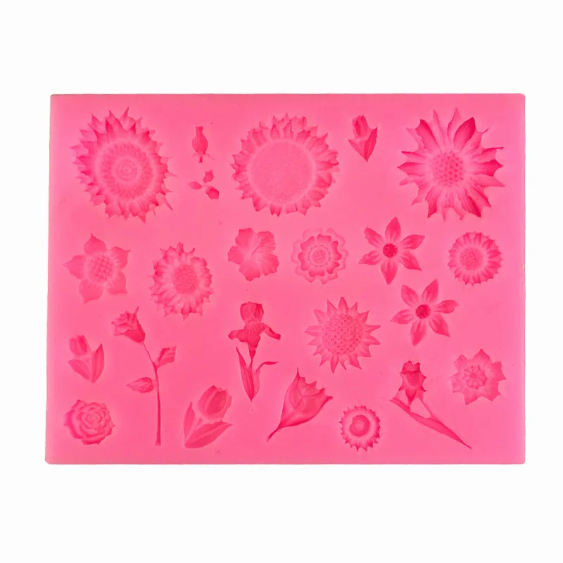 

Tulip Zouju Mini Sunflower Sugar Turning Silicone Mold Baking Decoration Tool DIY Glue Dropping Mold