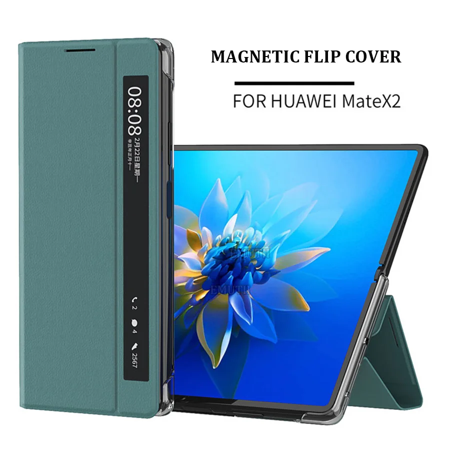 

Чехол-подставка для Huawei Mate X2, противоударный защитный кожаный магнитный флип для Huawei Mate X2, чехол для MateX2, деловые чехлы