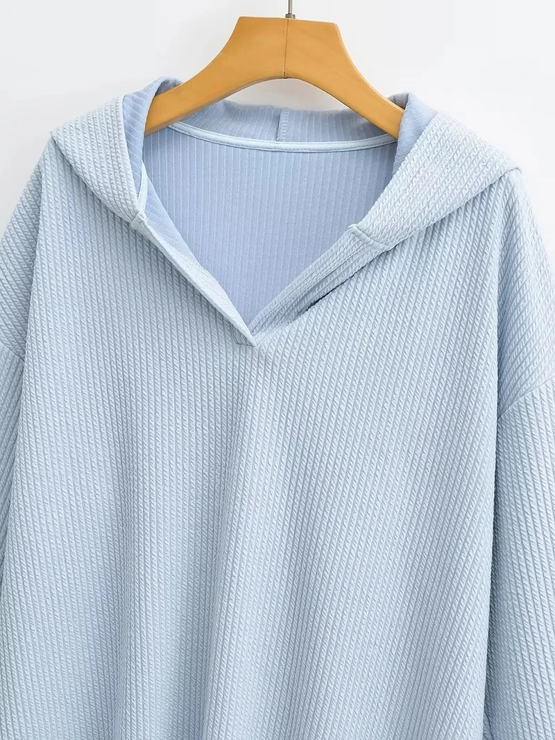 Jenny&Dave 2023 Japanese Style Fashion Solid Hooded Pullovers Loose  Pleated Plush Women Casual Sweatshirt Tops
