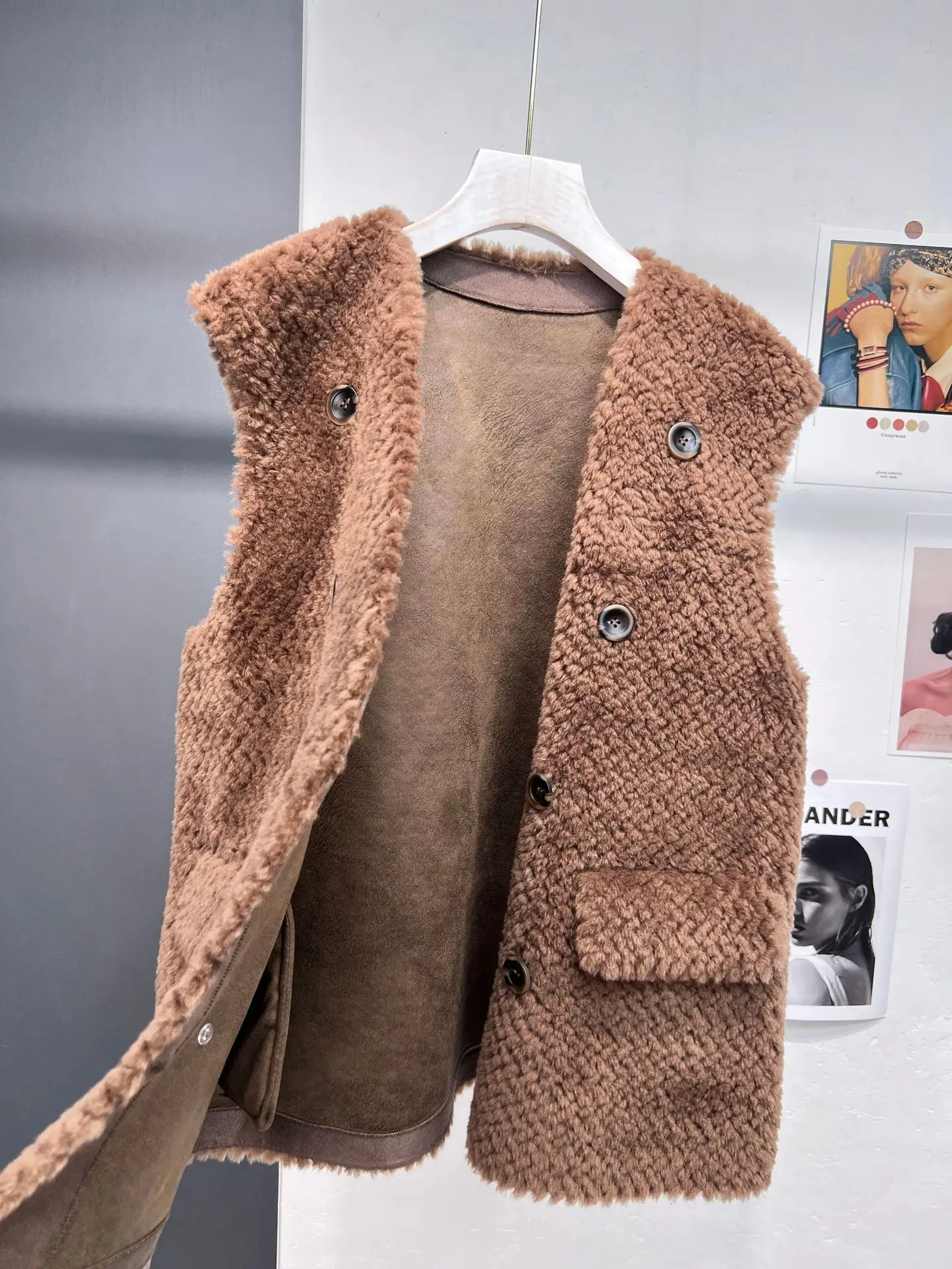 Новый австралийский шерстяной жилет в гранулах Женская майка с двойным рядом