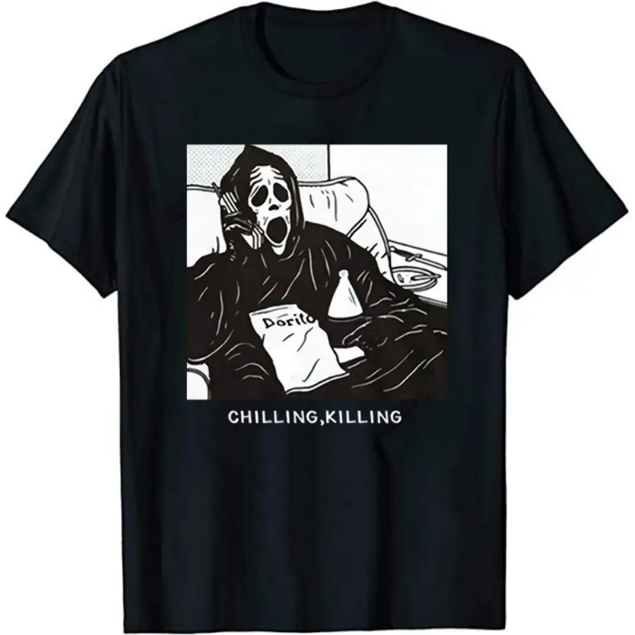 

Man Women Halloween Cult of Chucky Scary Movie Cospaly Costume T-shirt Short Sleeve Casual Cycling Clothing Top Summer Fashion