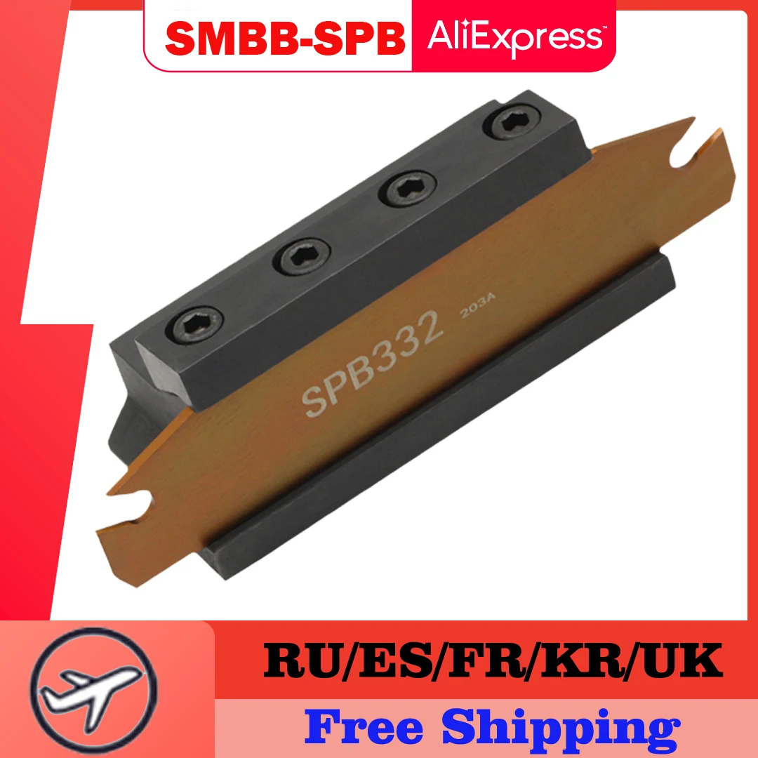 

1PCS SPB/SMBB Grooving Cut-Off Cutter Holder Suger Cutting Tool Metal Lathe Tools K11 200 Lathe Chuck+SMBB1626 Turning Tool