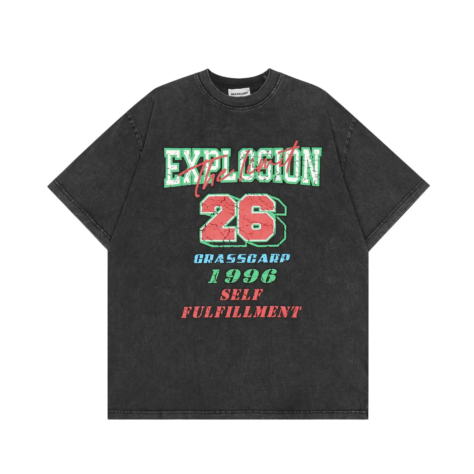 

Hip-hop English Short Sleeve T Shirt for Men Washing Water To Make Old Retro Streetwear Harajuku Cotton Men's Clothing Tops Tees