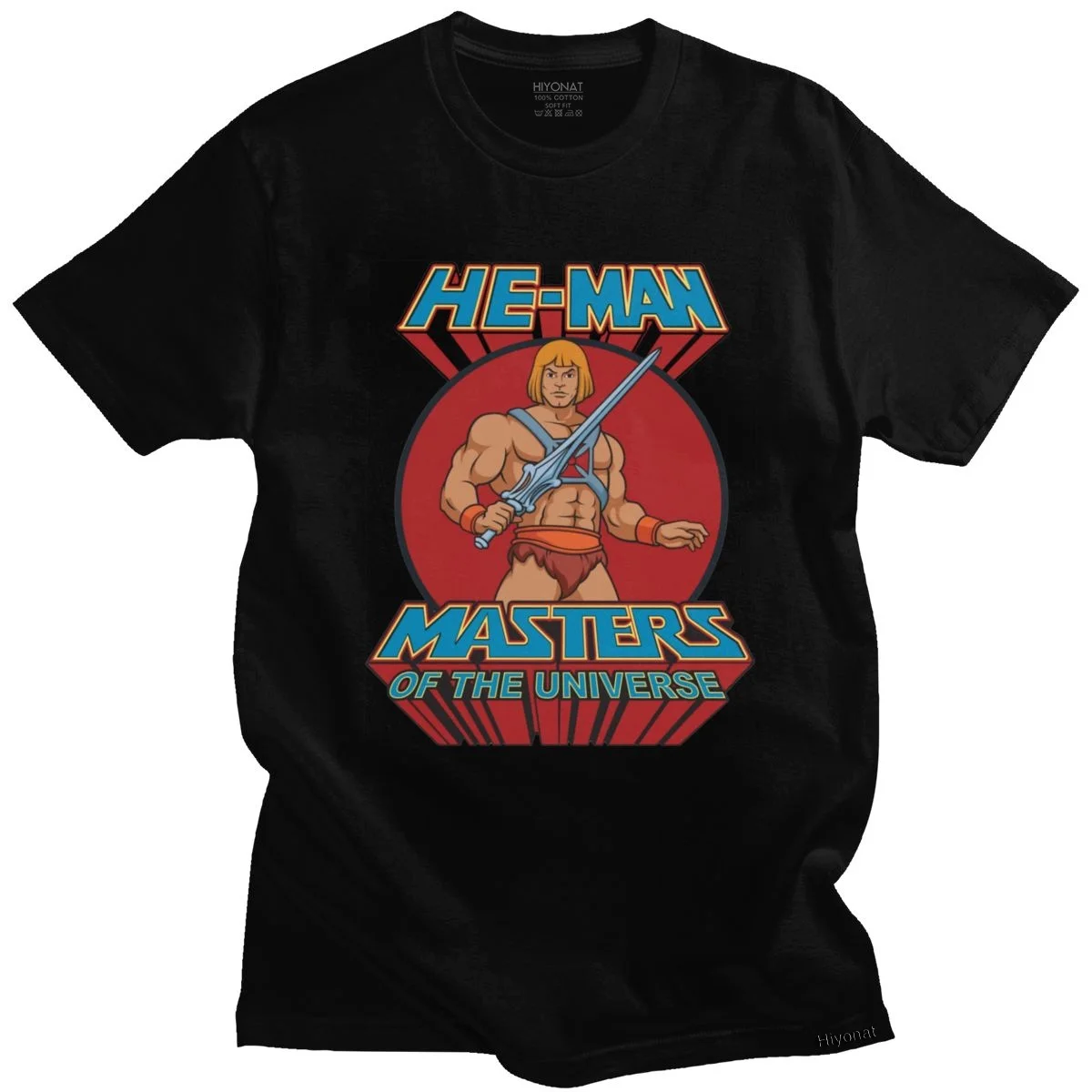 

Anime Vintage Masters Of The Universe TShirt Men 80s Short Sleeved Cotton He-Man T-shirt Eternia Tee Tops Summer Printing Tshirt