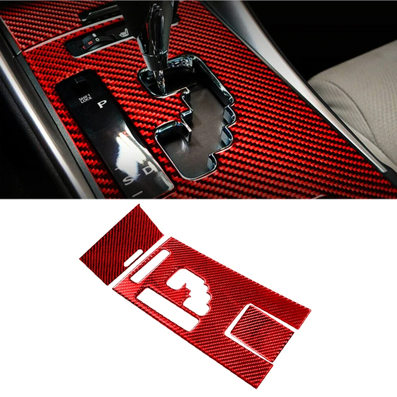 

3pcs/Set Interior Red Carbon Fiber Gear Shift Panel Cover Trim Left Hand Drive Fit for Lexus IS250 IS350 2006-2010 2011 2012