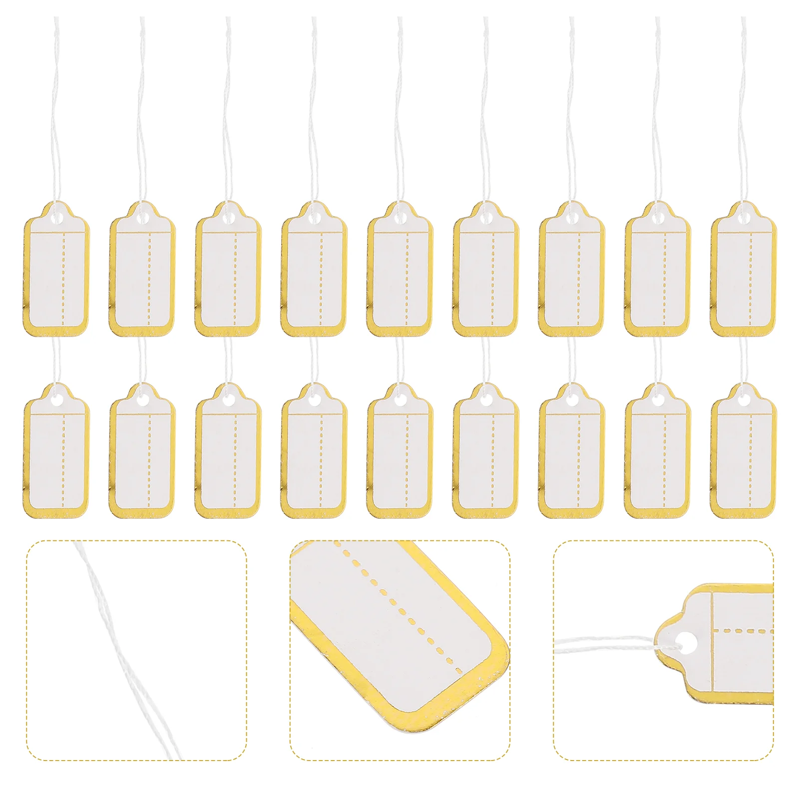 

Rectangular Price Label Tags with Hanging String for Jewelry Watch Sale Display