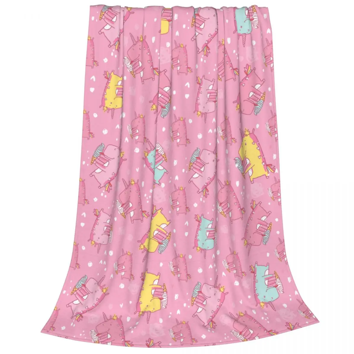 Одеяло с радужным единорогом из мультфильма многофункциональное теплое одеяло