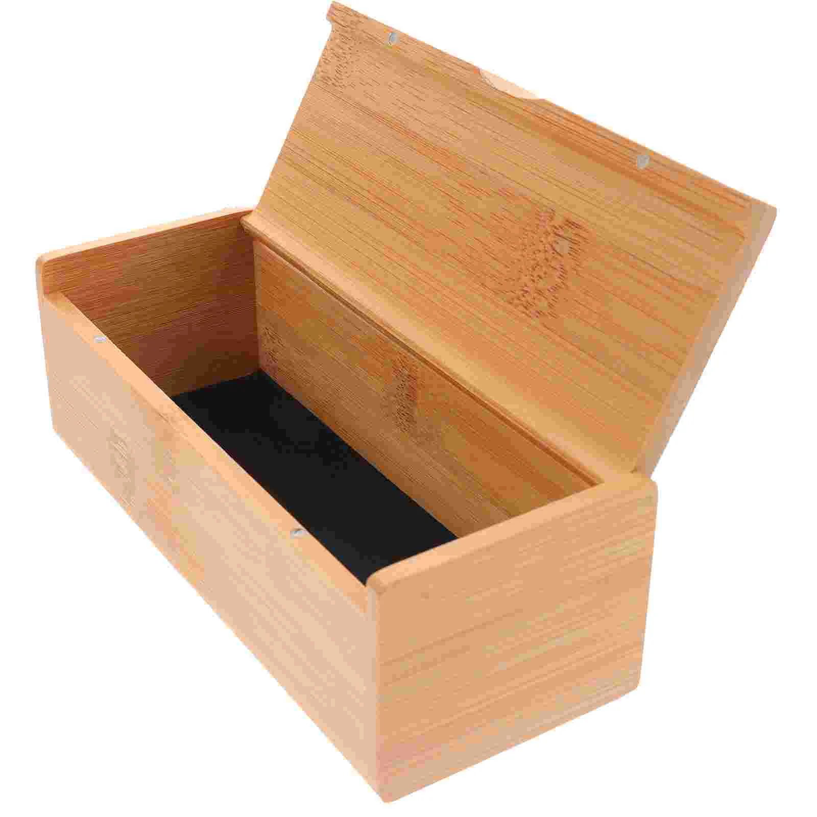 

Storage Box Cases Jewelry Container Bamboo Organizer Watch Holder Lidded Eyeglasses