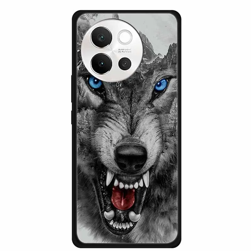 Чехол для Vivo V40 Lite 2024 противоударный чехол с рисунком волка и льва силиконовый