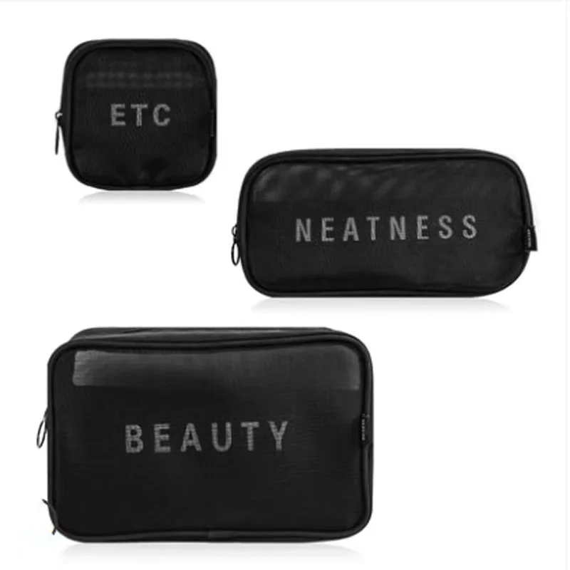 Portable Mesh Bag High-Capacit Pouch Cosmetic Bag Travel Washing Bag  Storage Bag Set Unisex Pouch For Mens And Women