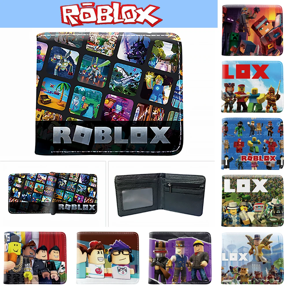 

New Roblox Game Around Wallet Printing Men and Women Short Folding Card Bag Cartoon Coin Purse Leather Christmas Birthday Gift