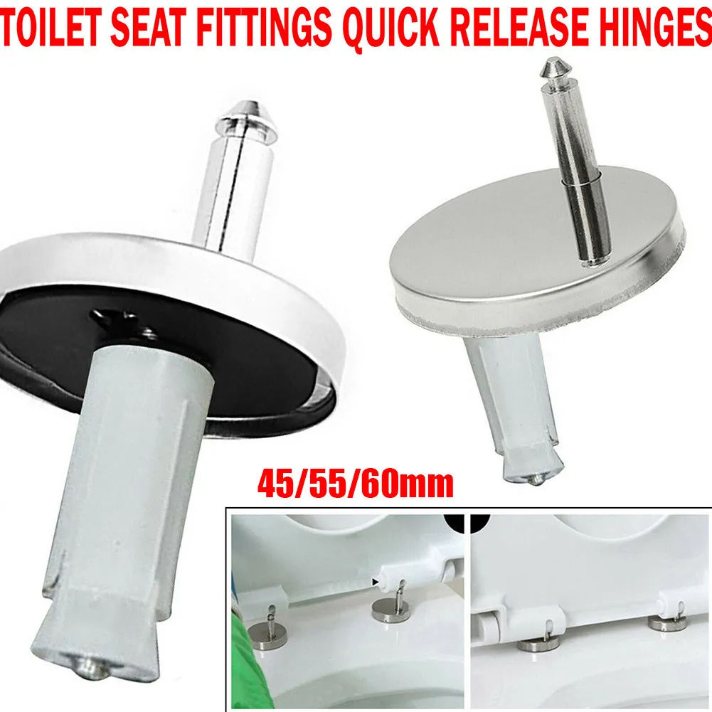 

2pc Toilet Seat Hinges Top Close Soft Release Quick Fitting Heavy Duty Hinge 45/55/60mm Home Toilet Kit Top Fix Hinge