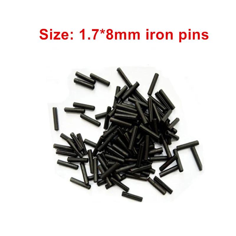 100 шт./лот ключ дистанционного управления пустой фиксированный автомобильный ключ штифт 1,6 мм/1,7 мм для KD Xhorse складной ключ дистанционного управления L:8 мм D: 1,6 мм/1,7 мм