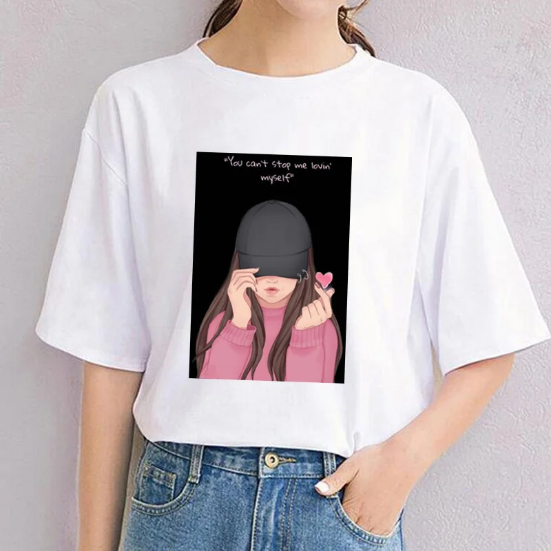

Футболка мужская и женская из хлопка, свободная рубашка с надписью «Stop Me Take Idol», «You't Stop Me Lovin' Myself Epiphany Kpop»
