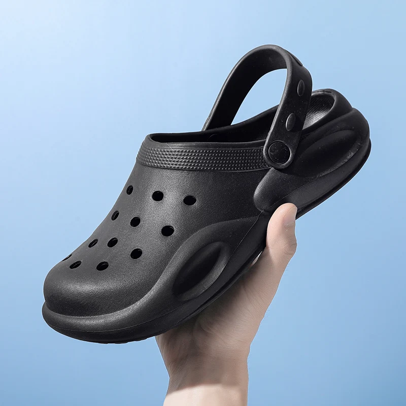 

Мужские мюли для сада и пляжа, дышащие Нескользящие тапки, повседневные сандалии, клоги, летняя обувь