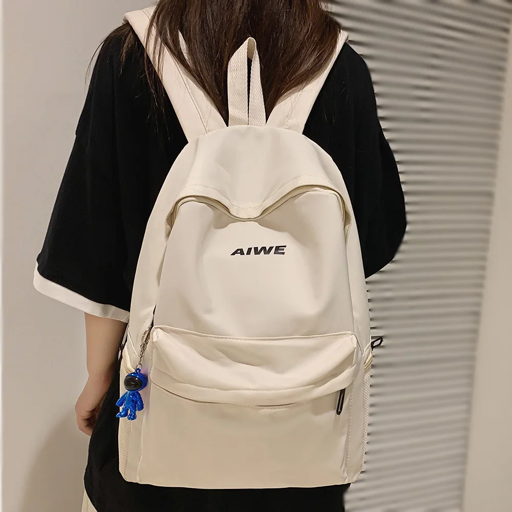 

Women Men Solid Color Travel Backpack Boy Girl Cool Harajuku College Bag Laptop Student Book Bag Fashion Ladies Backpacks Female
