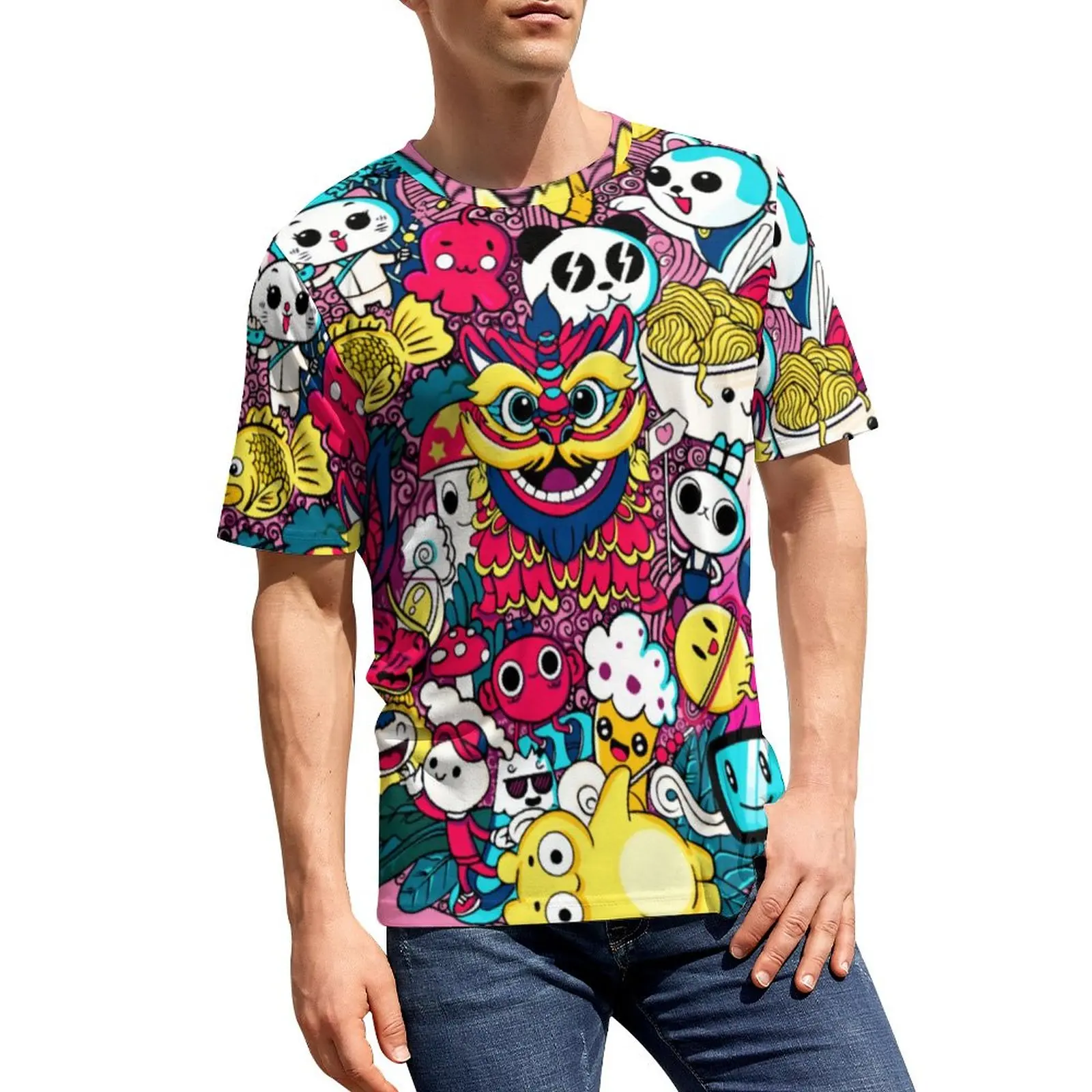 

Футболка мужская оверсайз с рисунком в стиле японского аниме