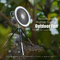 rechargeable multifunctional led light hoop remote control ceiling pedestal desk fan for camping broadcast live accessories