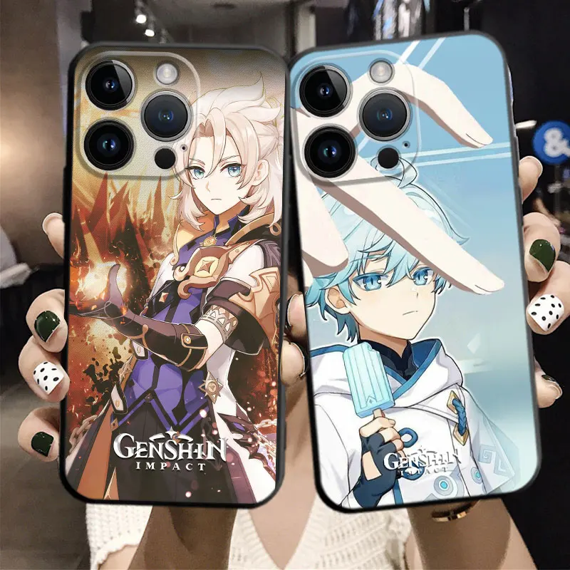 

Case Cover for iPhone 11 12 13 14 Pro Max 7 8 Plus XS XR 7p 14pro i13 5S i11 i12 Celular Genshin Impact Art Shockproof Soft