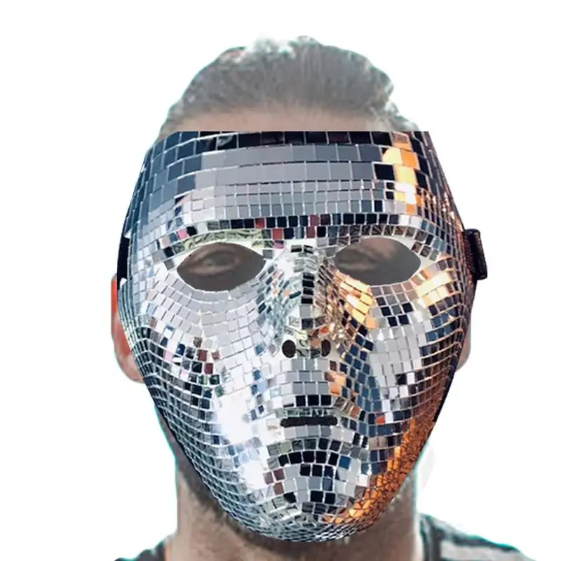 

Mirror Glass Face Disco Face Masque For Disco Lovers Handcrafted Festival Masquerade Masque For DJ Stage Bar Party Holiday