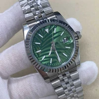 men woman watch 36mm stainless steel sunbusrt green dial sapphire bezel automatic wristwatch