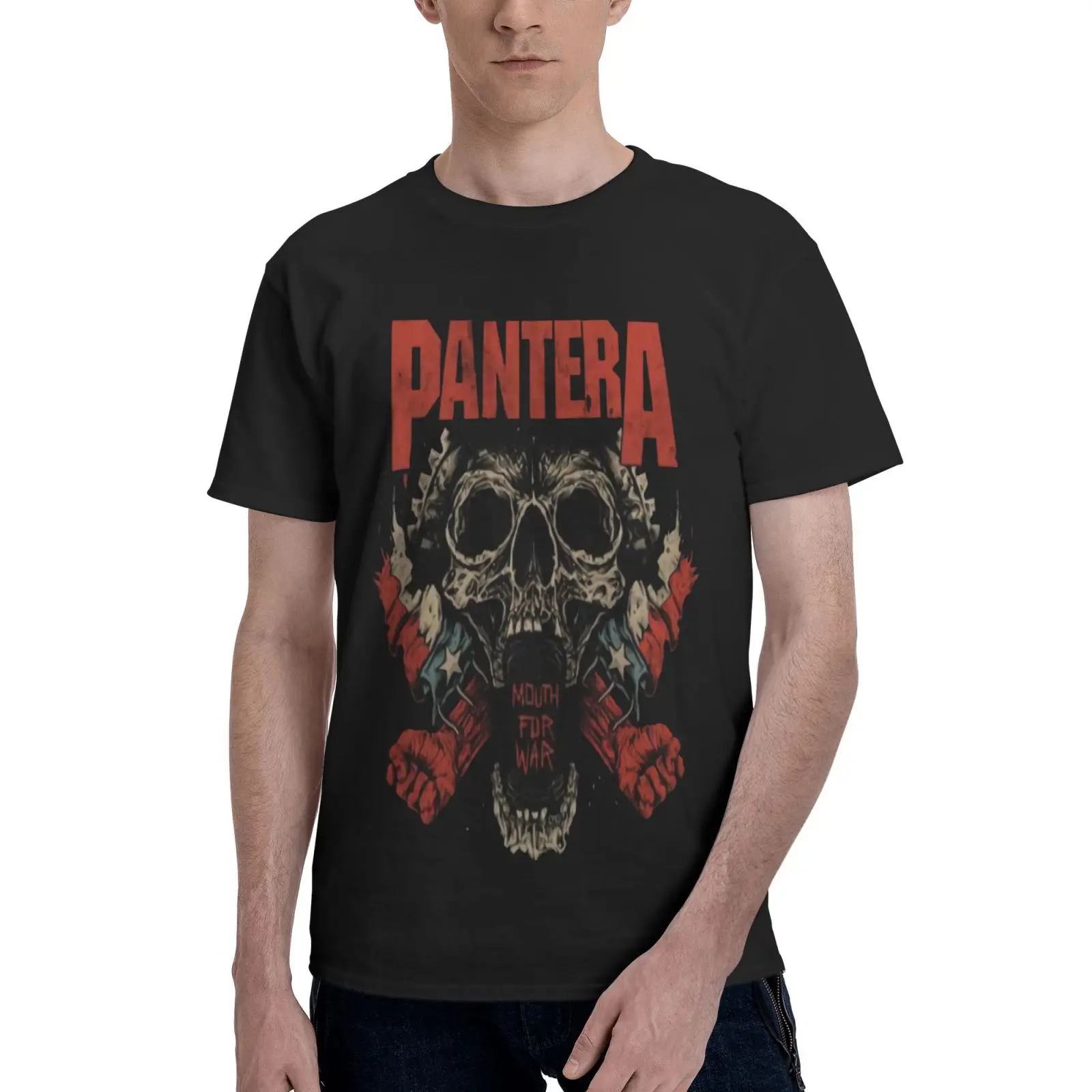 

Футболка Pantera Mouth For V10 в стиле оверсайз из тяжелого металла, футболки с графическим рисунком, мужская рубашка, винтажная аниме одежда в стиле ...