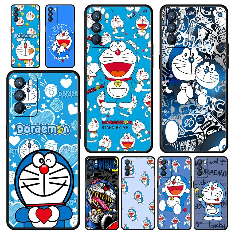 

Cartoon Doraemon Phone Case For Oppo Find X5 A53 A52 A9 2020 A54 A15 A95 A16 A76 A74 A12 Reno7 Pro SE Reno6 Z 5G Soft TPU Cover