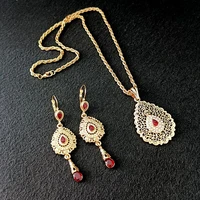 moroccan wedding jewelry set gold drop earrings algerian women pendant necklaces arabian bridal jewelry party favors
