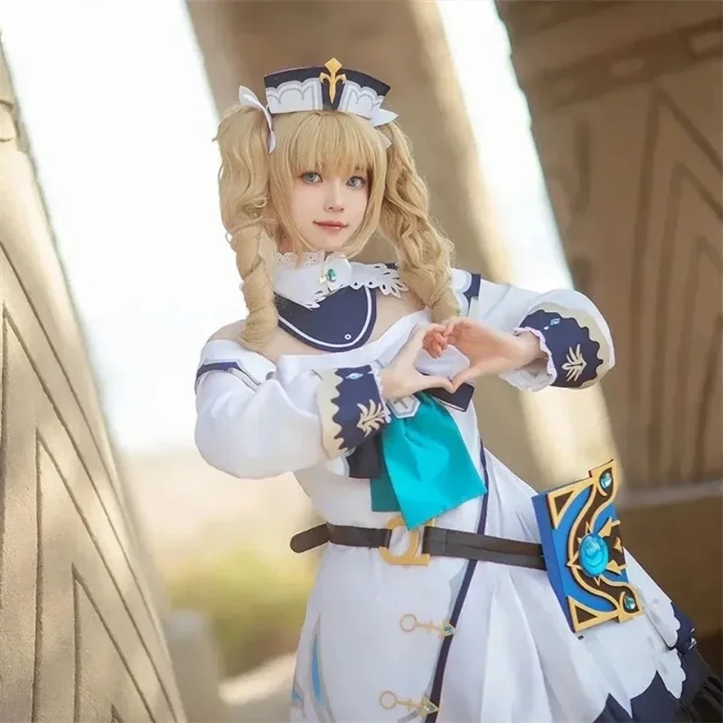 Game Genshin Impact Barbara Gunnhildr Cosplay Costume Wig Cute Maid Dress Women Halloween