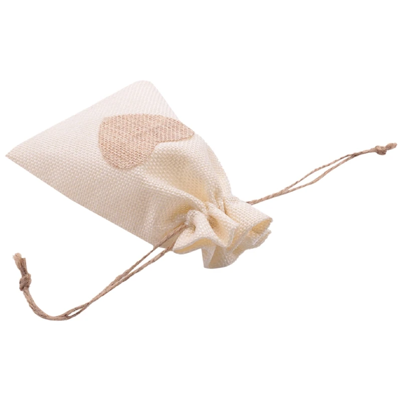 Сумки из мешковины 20 упаковок 4X5 5 дюймов подарочная сумка в форме сердца мешочки