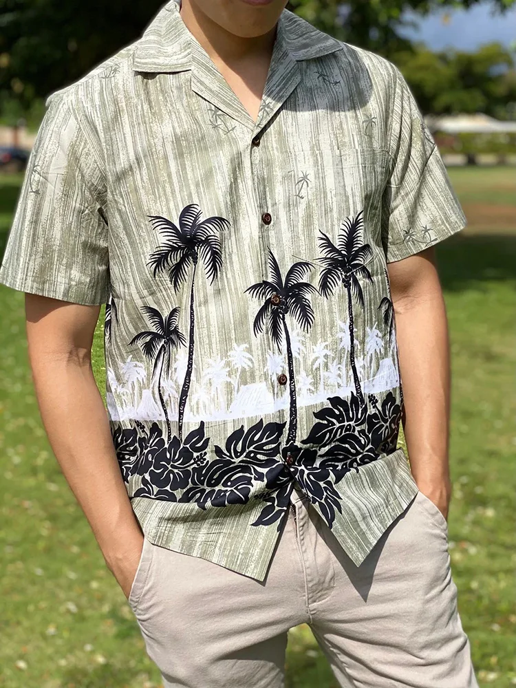 

2022 Summer Short Sleeve Buttoned Shirt Casual Beach Mens Printed Shirts Fashion For Men Loose Turn-down Collar Cardigan Tops