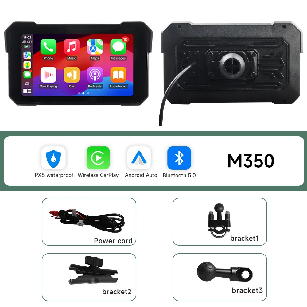 

JIUYIN портативный Carplay мотоцикл DVR мультимедийный плеер GPS-навигация беспроводной Android авто водонепроницаемый экран мото монитор