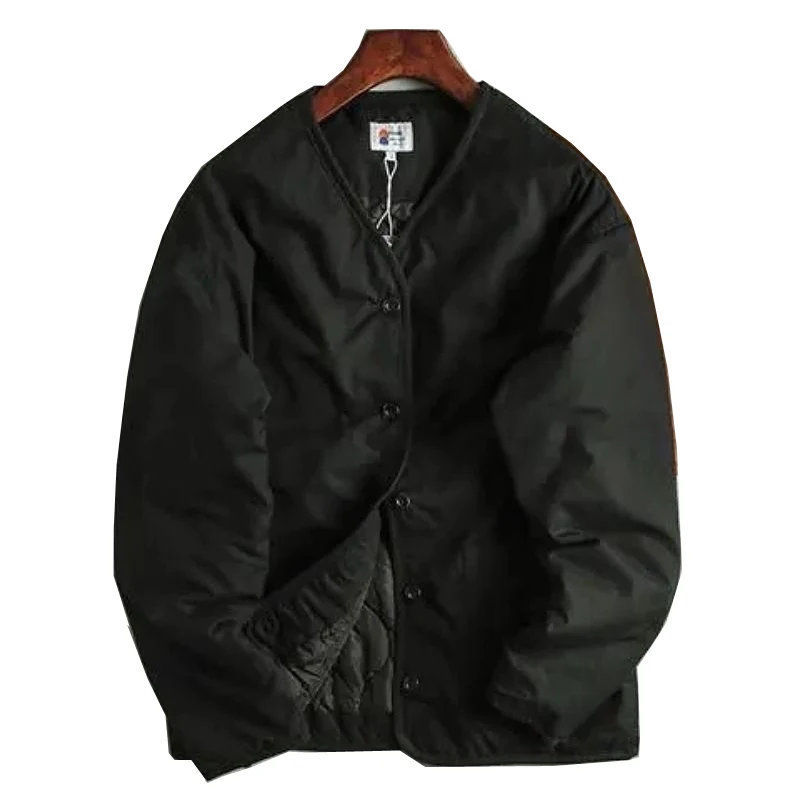 

Зимняя рабочая одежда цвета хаки с хлопковой подкладкой, японская ВИНТАЖНАЯ ДЖИНСОВАЯ КУРТКА, складная повседневная мужская хлопковая подкладка в японском стиле