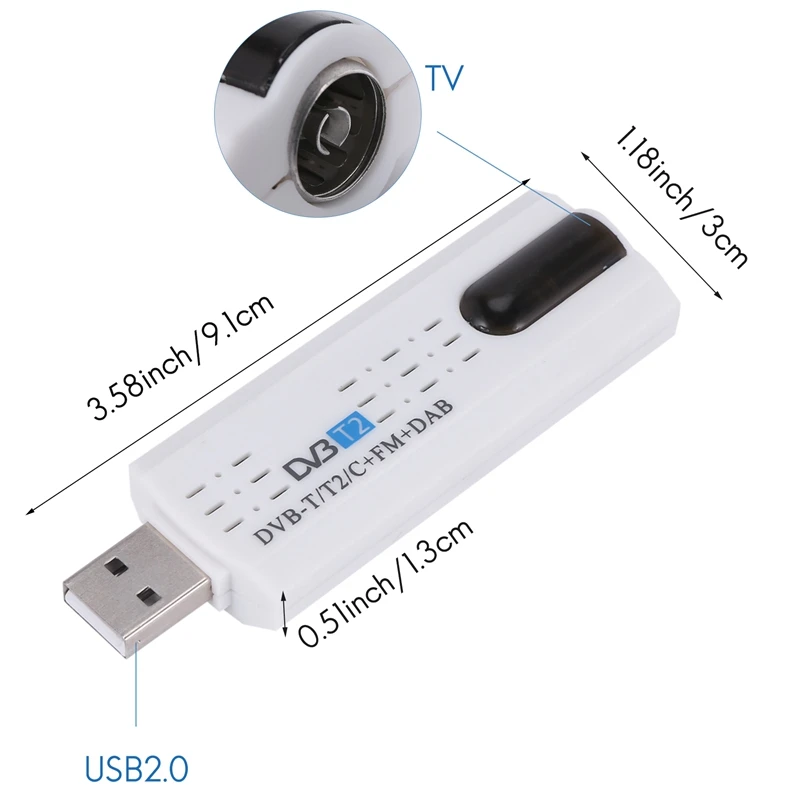 USB 2 0 цифровой DVB-T/T2 SDR + DAB FM HDTV тюнер приемник