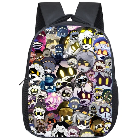 Рюкзак с мультяшными убийствами и дронами для мальчиков и девочек, сумка для книг с принтом Uzi And N, 12-дюймовые школьные сумки для детского сада, детский рюкзак