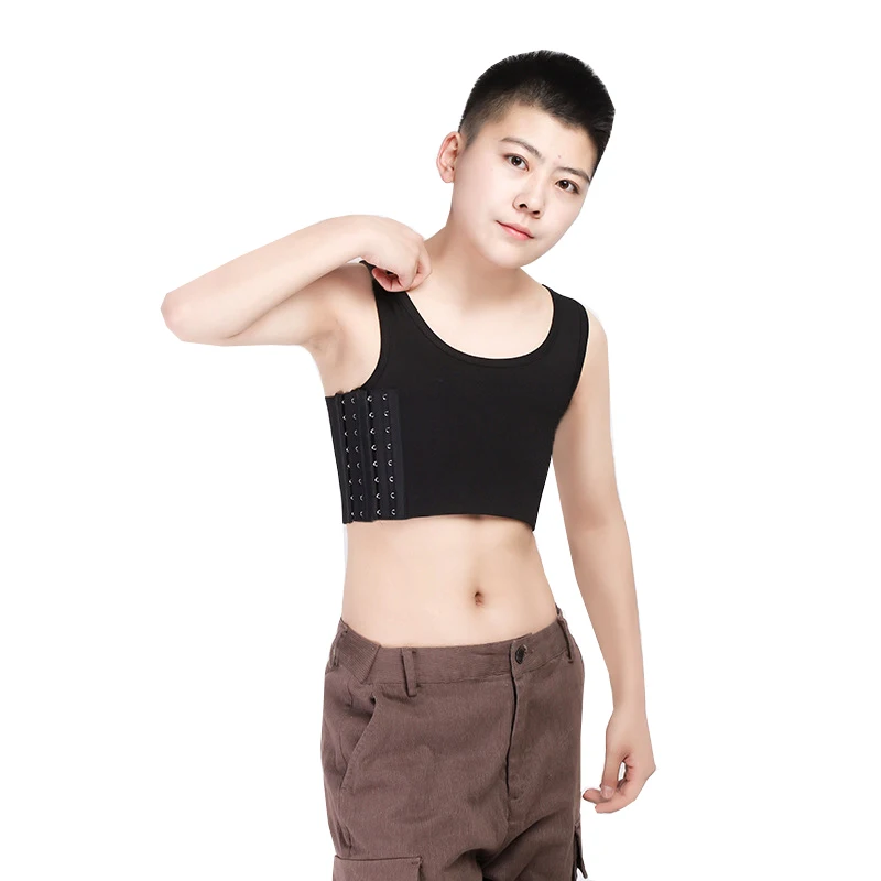 HaleyChan Women's Chest Binder Strong Elastic Band Half Length Corset Top for Tomboy Trans Lesbian FTM Crop Top Women Underwear
