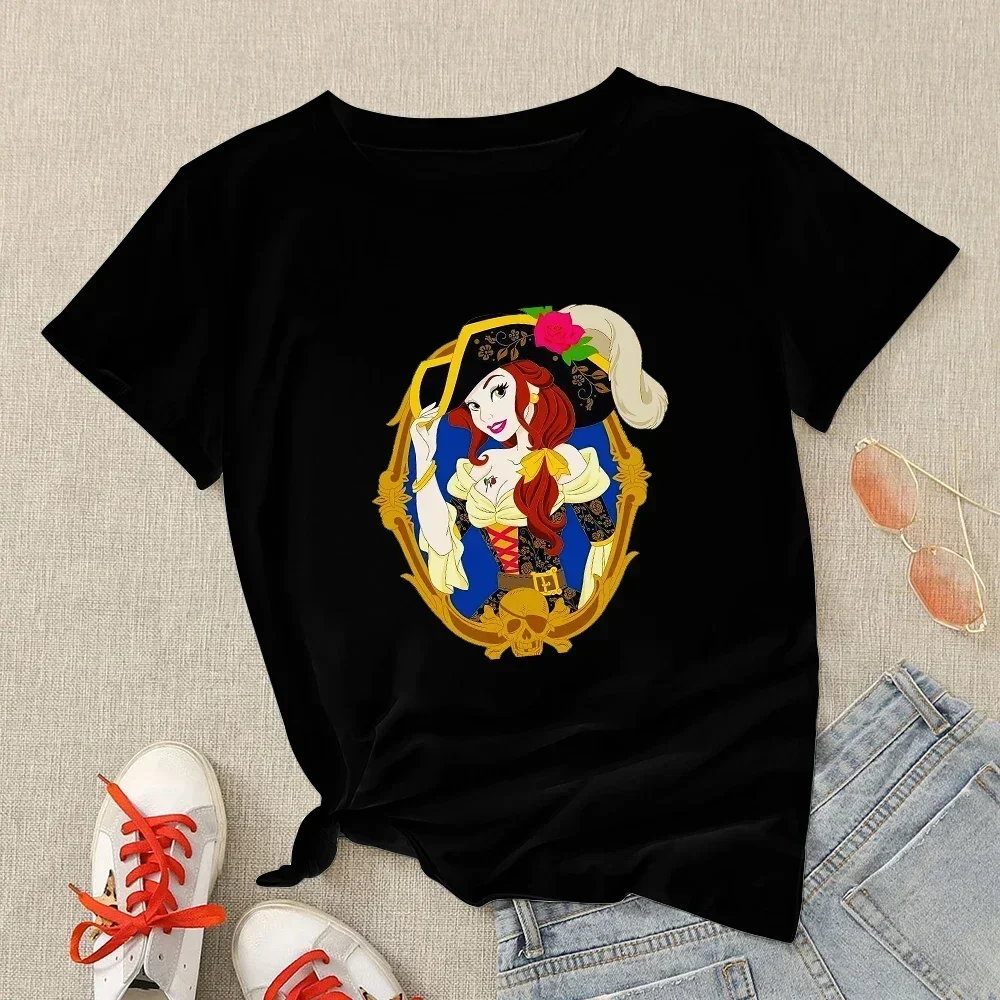 Kawaii женская футболка забавная принцесса с мультяшным принтом короткими рукавами