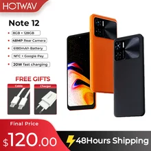 HOTWAV Note 12 Note12 Smartphones 6.8''HD+ Android 13 90Hz 20W fast charging 8GB+128GB 48MP Rear Camera NFC 6180mAh Cellphones